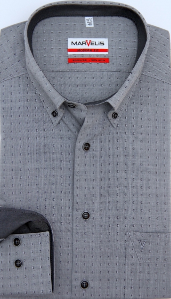 Marvelis Hemd Langarm 64cm, Modern Fit -schwarz- 73086468